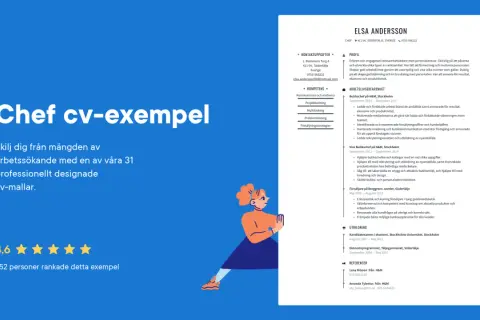 Chef cv-exempel med professionellt utformade mallar. Elsa Andersson, chef, visar sin erfarenhet.