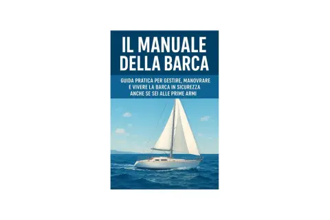 Copertina del libro "Il Manuale della Barca", con una barca a vela che naviga in mare.