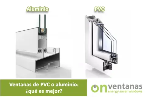 Comparativa de tipos de cerramientos: ventana de aluminio vs. ventana de PVC.