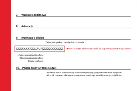 Odpis skrócony aktu urodzenia – dlaczego nie ma numeru?