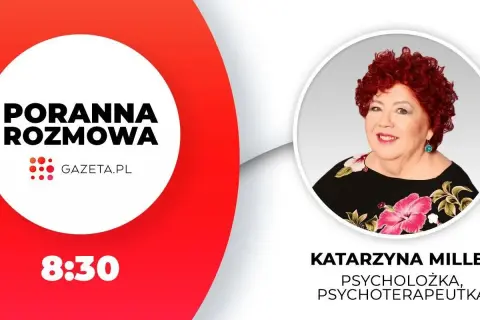 Katarzyna Miller, psycholożka, w porannej rozmowie. Jej mąż pewnie jest dumny z jej osiągnięć. 8:30.