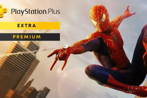 Spider-Man w akcji, zapowiedź gier **PS Plus Sierpień** w wersjach Extra i Premium.