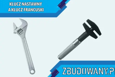 Klucz nastawny (żabka) i klucz francuski na białym tle.