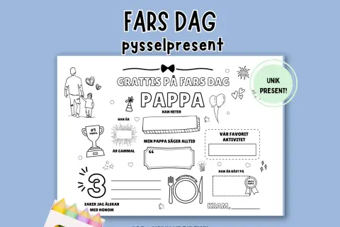 Fars dag-pyssel för att skapa en unik minnestatuering pappa. Fyll i information om pappa, hans favoriter och vad du älskar med honom.