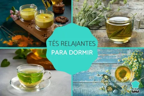 Tés relajantes para dormir: cúrcuma dorada, menta refrescante, manzanilla y hierbas aromáticas.