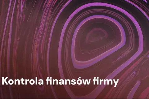 Abstrakcyjny wzór w odcieniach fioletu i różu, symbolizujący kontrolę finansów firmy.
