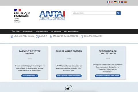 Le site ANTAI permet de payer ou contester une amende. Pour savoir combien de temps pour recevoir une amende, consultez votre dossier.