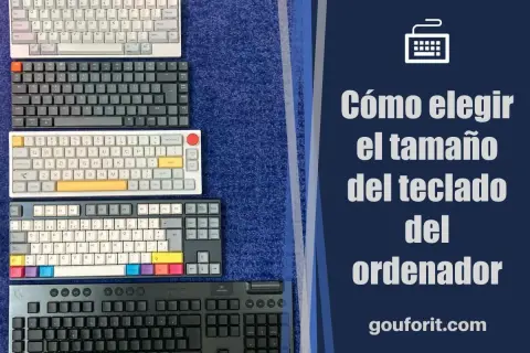 Varios teclados de ordenador de distintos tamaños, desde compactos hasta completos, para ayudarte a elegir el tamaño del teclado ideal.