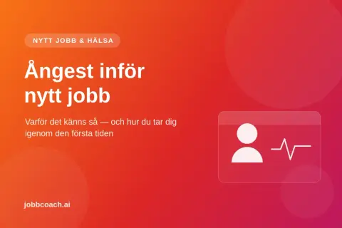 Ångest inför nytt jobb? Texten ger råd om hur du hanterar den första tiden på en ny arbetsplats.