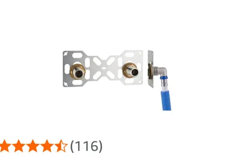 Support mural pour douche avec raccords pour tuyau multicouche.
