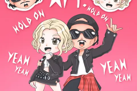 Chibi para z teledysku "Hold On, Yeah Yeah" z albumu "Rose Apt." w stylu anime.