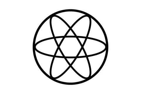 Simbolo astratto con linee nere su sfondo bianco. Il colore bianco, significato di purezza e inizio, fa da cornice a questo disegno geometrico.