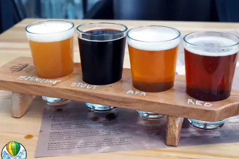 Degustacja piw: pszeniczne, stout, APA i red ale. Idealna na wieczór z przyjaciółmi, by spróbować różnych stylów, w tym pinta angielska.