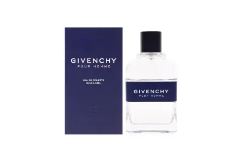 Givenchy Pour Homme Blue Label - elegancki zapach dla mężczyzny, zamknięty w szklanej butelce i granatowym pudełku.