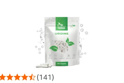 Verpackung mit Uridin-Kapseln. Viele positive uridinmonophosphat erfahrungen werden durch dieses Produkt bestätigt. 60 Kapseln, vegan, glutenfrei.