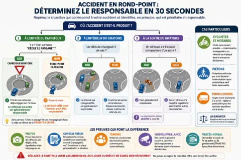 À l'entrée d'un carrefour, un panneau "Cédez le passage" indique que le véhicule qui entre doit céder le passage aux véhicules déjà engagés.