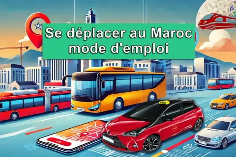 Comment se déplacer au Maroc : bus, taxis, train et application de navigation sur smartphone.