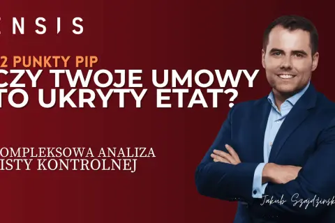 Mężczyzna w garniturze, analiza umów pod kątem ukrytego etatu. Pomoc dla przedsiębiorcy.