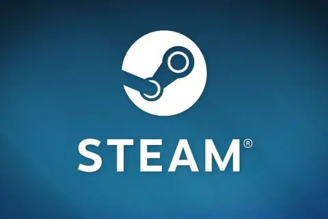 Logo Steam na niebieskim tle. Dowiedz się, jak odebrać prezent Steam i cieszyć się nowymi grami!