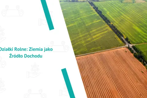 Widok z lotu ptaka na pola uprawne, zielone i zaorane, sugerujący, co opłaca się uprawiać na 1 ha.