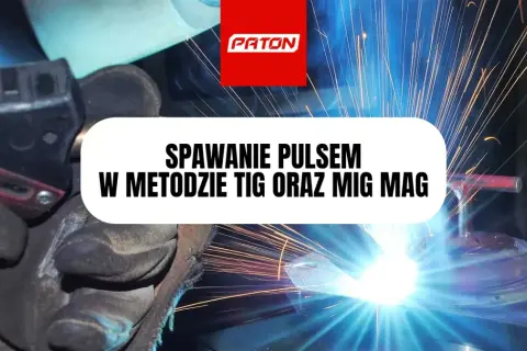 Spawanie pulsem w metodzie TIG i MIG MAG. Iskry sypią się z palnika, tworząc jasny łuk.