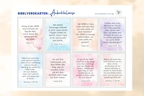 Bibelverse für ein gesegnetes neues Jahr: Karten mit ermutigenden Worten wie "Der HERR ist mein Licht und mein Heil".