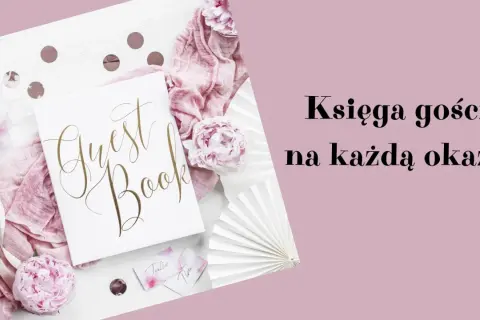 Elegancka księga gości na każdą okazję, ozdobiona piwoniami i różową tkaniną. Idealna alternatywa dla tradycyjnej księgi gości.