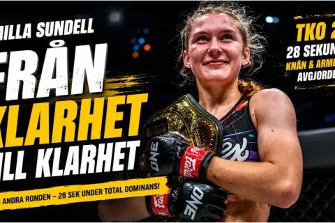 Smilla Sundell, mästarinnan, redo för sin smilla sundell next fight. TKO på 28 sekunder avgjorde allt.