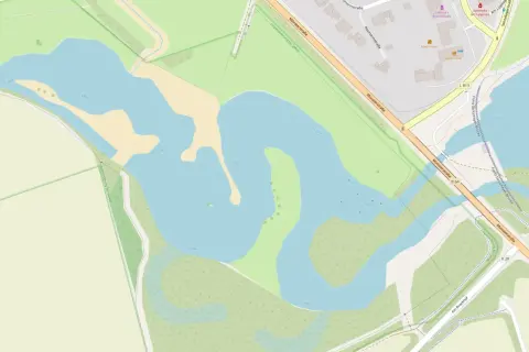 Karte zeigt Lippe bei Paderborn. Ein idealer Ort zum Angeln, mit Wasserflächen und Grünflächen.