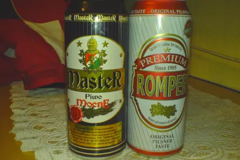 Dwie puszki piwa: "Master" i "Romper".