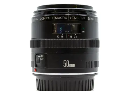 Canon EF 50mm f/2.5 Compact Macro lens, ready to capture stunning close-up details.