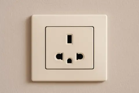 Uniwersalne gniazdka elektryczne, typowe dla Tajlandii, gotowe do podłączenia urządzeń z różnych krajów.