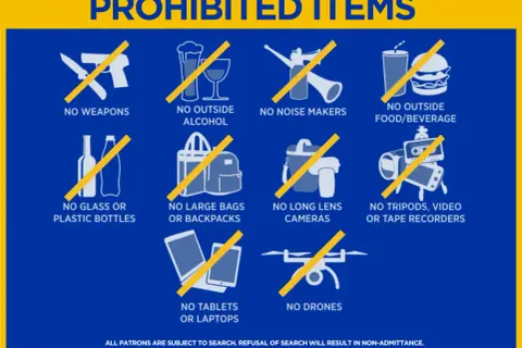 Navigating lost lands requires awareness of prohibited items: no weapons, outside alcohol, noise makers, food/drinks, glass bottles, large bags, long lens cameras, tripods, tablets, laptops, or drones.