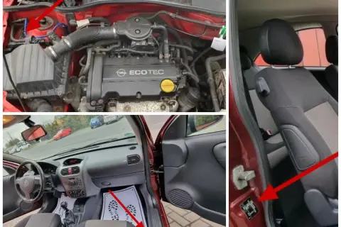 Silnik Opla, wnętrze z deską rozdzielczą i siedzeniem, tabliczka z numerem VIN. To wszystko, co potrzebne do odczytu danych z opel dekoder vin.