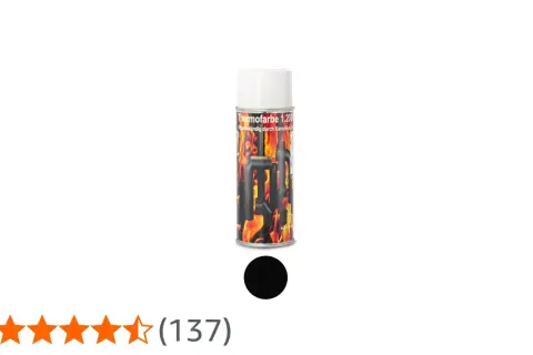 Dose mit hitzebeständigem Ofenlack, ideal zum Einbrennen für Öfen und Kamine. Schwarze Farbe.