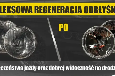 Przed i po regeneracji odbłyśników samochodowych. Lepsza widoczność i bezpieczeństwo na drodze dzięki odnowionym reflektorom.