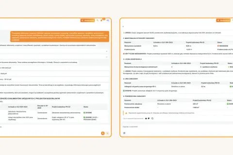 Analiza zgodności dokumentów urzędowych z projektem budowlanym, w tym wskaźniki intensywności zabudowy.