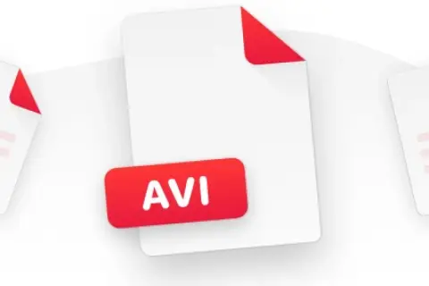 A digital file icon labeled "AVI" is shown, representing a video file format. This could be used for QuickTime.avi codec playback.