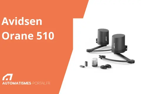 Ensemble motorisation portail Avidsen Orane 510, avec télécommandes et accessoires.