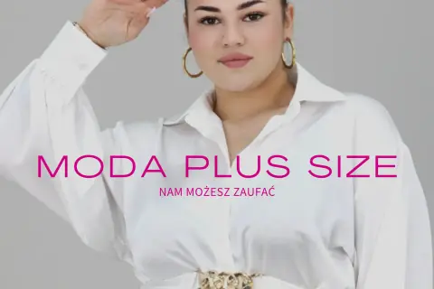 Elegancka kobieta w białej koszuli, prezentująca modę plus size. Wawa odzież turecka duże rozmiary to Twój styl.