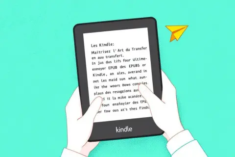 Mains tenant une tablette pour lire un livre. L'écran affiche du texte, suggérant la possibilité de lire un livre sur tablette gratuit.