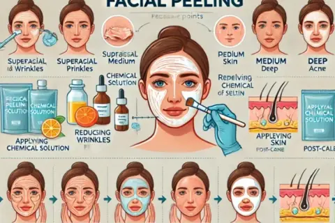 Infografía sobre peeling facial: cómo y cada cuanto exfoliar la cara para diferentes tipos de piel y problemas.