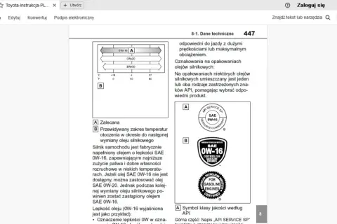 Toyota Yaris 1.5: Jaki olej? 0W-16 czy 0W-20? Pełny poradnik