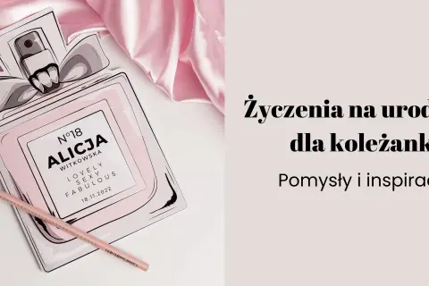 Różowy, satynowy materiał z wyciętym kształtem flakonu perfum i różowym ołówkiem.