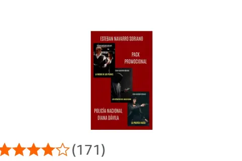 Pack promocional de Esteban Navarro Soriano con "La noche de los peones", "Los crímenes del abecedario" y "La puerta vacía".