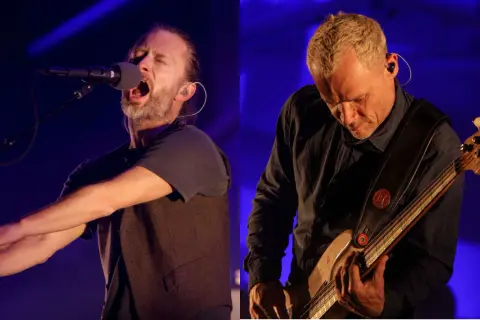 Thom Yorke śpiewa, Colin Greenwood gra na basie. Muzyka Radiohead, jak "atoms for peace", jednoczy ludzi.