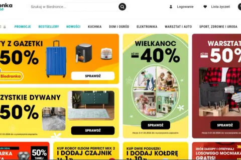 Biedronka Home: promocje wielkanocne, zniżki do 50% na walizki, sprzęt AGD, dywany i narzędzia.