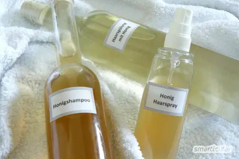 Honigshampoo, Honig Haarspray und Haarpflege mit Honig. Ideal gegen haare ausfetten.