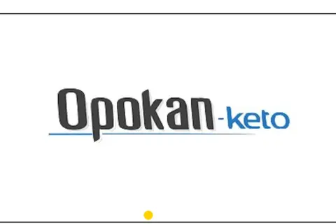 Logo z napisem "Opokan-keto" na białym tle.