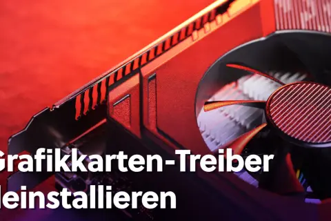 Grafikkarten-Treiber deinstallieren: Nahaufnahme einer roten Grafikkarte mit Lüfter.